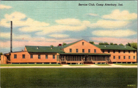 IN, Camp Atterbury - Service Club bldg postcard - CR0154