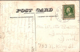 IN, ADVANCE - M E Church - person on steps, house next door postcard - E23344