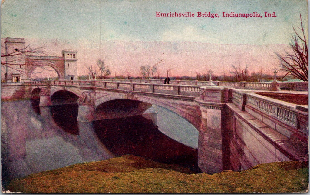 IN, Indianapolis - Emrichsville Bridge close up - 1908 postcard - E23345