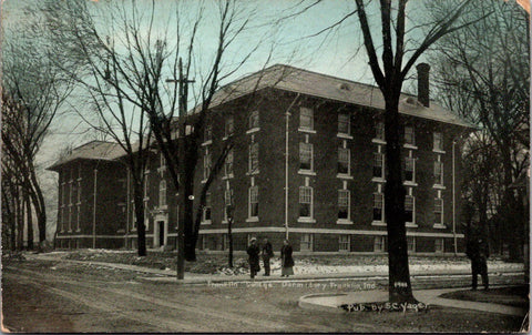 IN, Franklin - Franklin College Dormitory - S C Yager 191_ postcard - G03187
