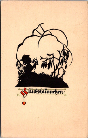 Greetings - Misc - Fantasy silhouette child postcard - SL2138