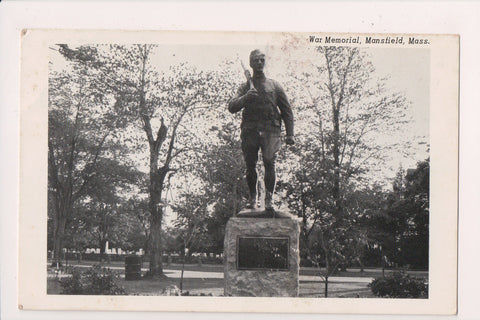 MA, MANSFIELD - War Memorial up close - 1972 postcard - sl3089