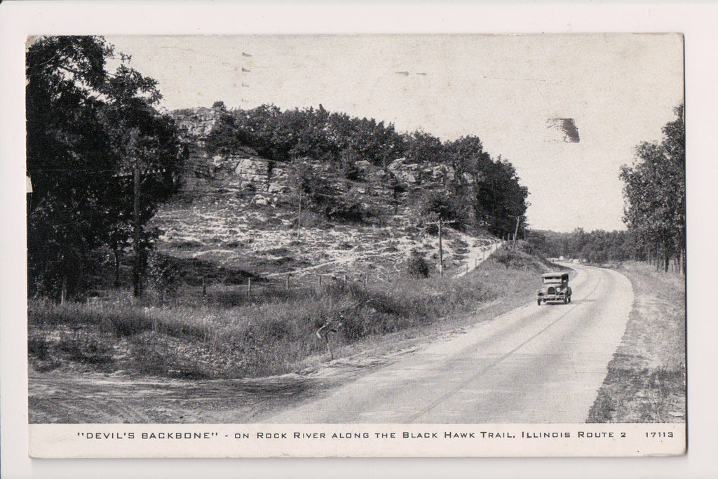 IL, ILLINOIS - Devils Backbone on Rock River along the Black Hawk Trail postcard