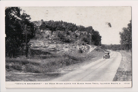 IL, Illinois - Devils Backbone on Rock River along the Black Hawk Trail postcard