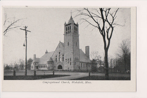 MA, Wakefield - Congregational Church - old postcard - W02771