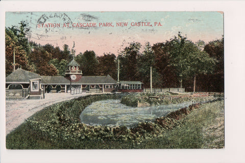 PA, New Castle - Station at Cascade Park - 1909 postcard - w03166