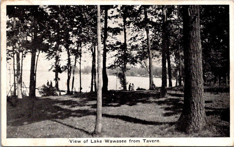 IN, Syracuse - Lake Wawasee from Tavern, people - 1923 postcard - W03239