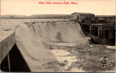 MN, CANNON FALLS - High Dam close up w/building postcard - 2k0181