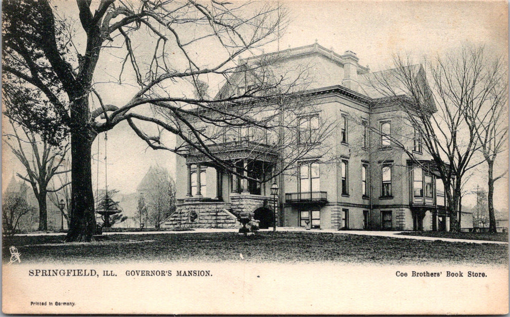 IL, Springfield - Governors Mansion - Coe Bros Bookstore postcard - 2k0324