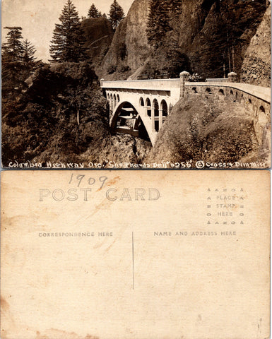 OR, Columbia Highway Sheperds Dell, bridge closeup RPPC - 2k0396