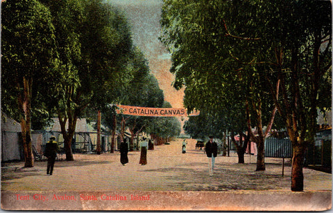 CA, AVALON - Santa Catalina Island street scene, people postcard - 2k0769
