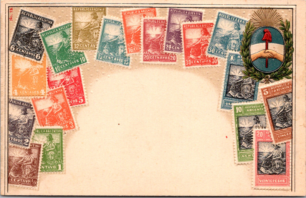 Stamps postcard - ARGENTINA embossed Stamp card - 2k0986
