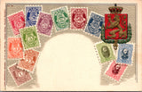 Stamps postcard - NORWEGIAN embossed Stamp card - 2k1000