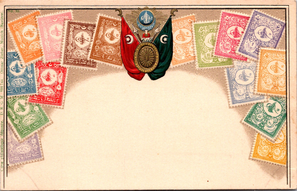 Stamps postcard - TURQUIE, TURKEY embossed Stamp card - 2k1008