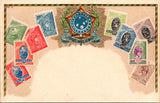 Stamps postcard - Bresil, Brazil embossed Stamp card - 2k1009