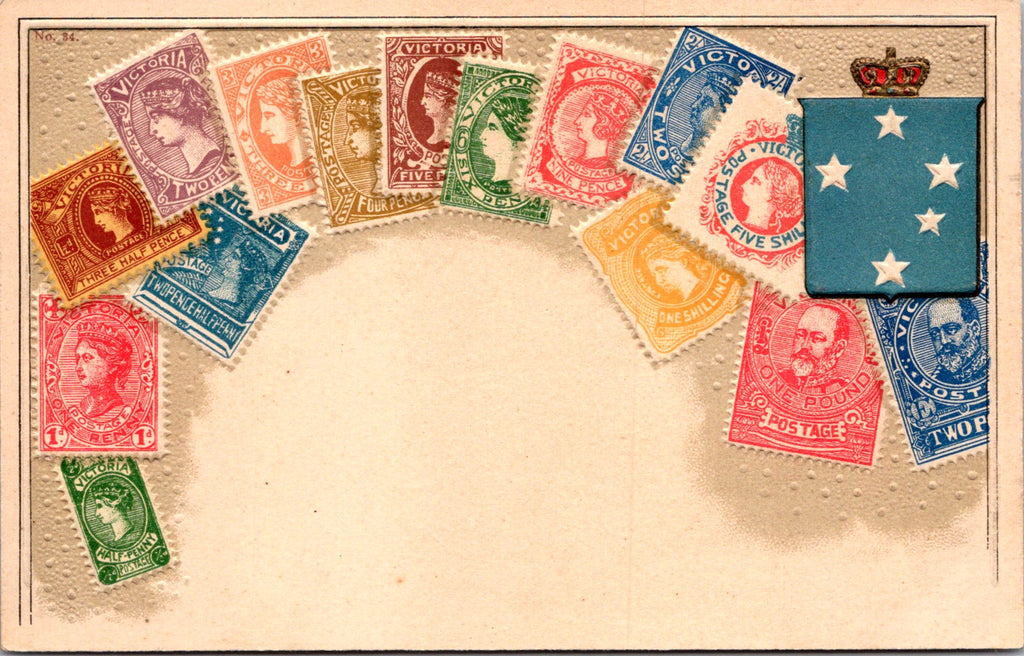 Stamps postcard - UNITED KINGDOM (VICTORIA) embossed Stamp card - 2k1014