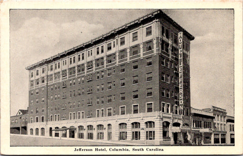 SC, COLUMBIA - Jefferson Hotel - Mortimer Cosby, Manager postcard - 2k1018