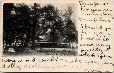 PA, Spring City - Bonnie Brae Park - 1907 postcard - 2k1070