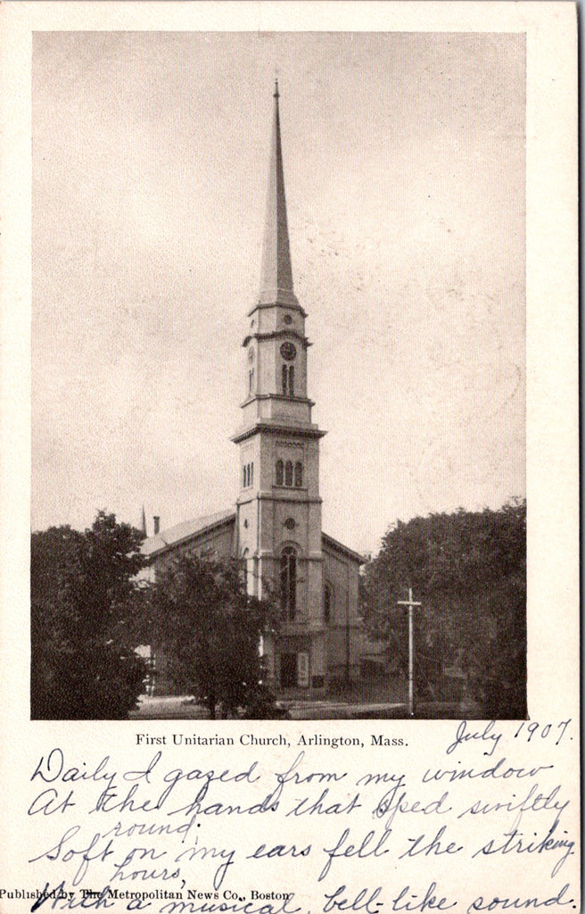 MA, Arlington - First Unitarian Church postcard - 2k1078