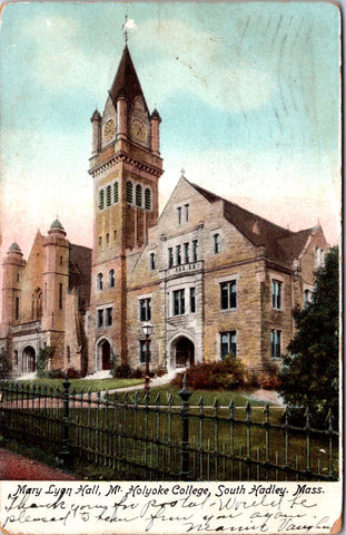 MA, South Hadley - Mt Holyoke College, Mary Lyon Hall - 1906 postcard - 2k1146
