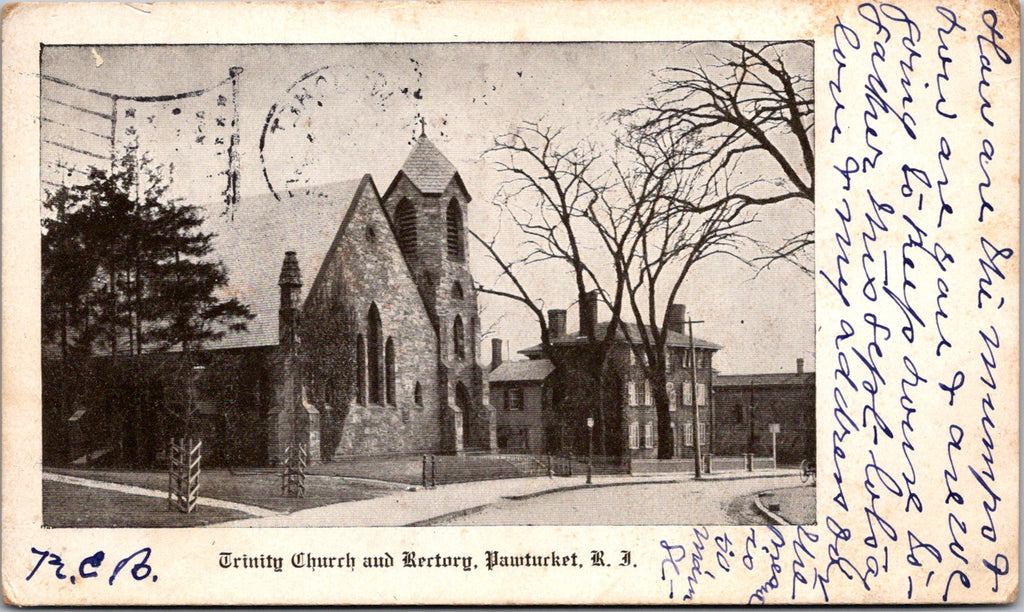 RI, PAWTUCKET - Trinity Church, Rectory - 1907 postcard - 2k1326