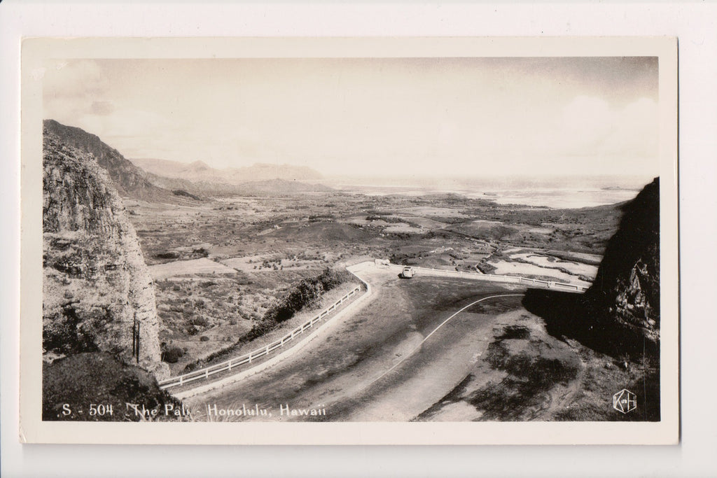 HI, HONOLULU - The Pali - highway scene - K H Ltd RPPC - 2k0009