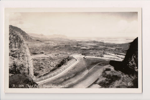 HI, HONOLULU - The Pali - highway scene - K H Ltd RPPC - 2k0009