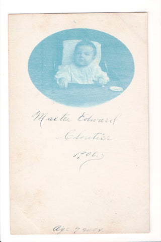 People - Master Edward Cloutier - Cyanotype - 1906 RPPC - 2k0022