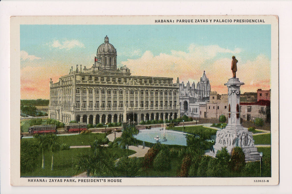 Foreign postcard - HAVANA, Cuba - PRESIDENTS HOUSE, and area - 2k0141