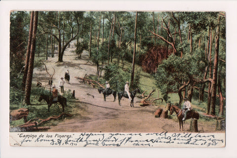 Foreign postcard - CAMINO de los PINARES, Cuba - USS North Dakota cancel - 2k01