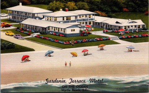 SC, MYRTLE BEACH - GARDENIA TERRACE MOTEL - linen postcard - 2k0187
