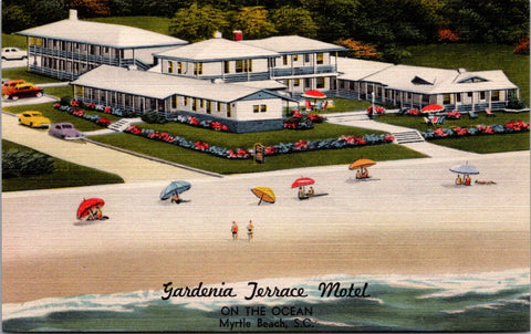 SC, Myrtle Beach - GARDENIA TERRACE MOTEL - linen postcard - 2k0187