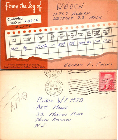 MI, Detroit - QSL HAM or CB Radio Call Card postcard - 2k0199