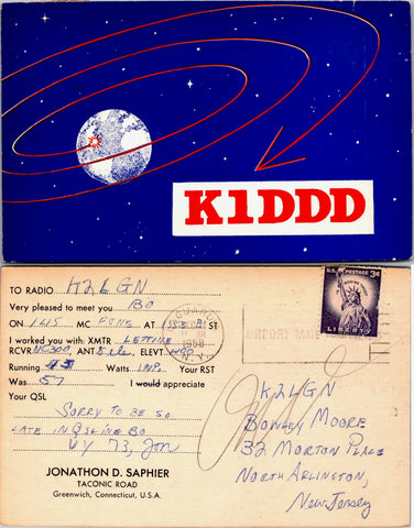 CT, GREENWICH - QSL HAM or CB Radio Call Card postcard - 2k0210