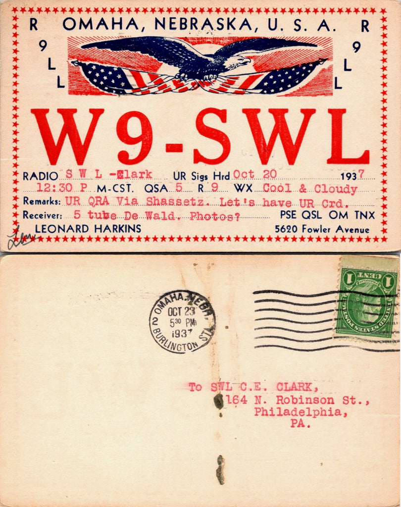 NE, Omaha - QSL HAM or CB Radio Call Card postcard - 2k0211