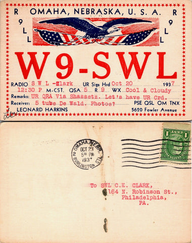 NE, OMAHA - QSL HAM or CB Radio Call Card postcard - 2k0211