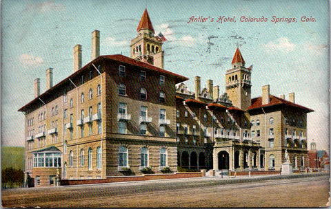 CO, COLORADO SPRINGS - Antlers Hotel - 1908 postcard - 2k0488