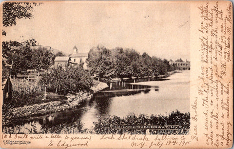 NY, Loch Sheldrake - Loch and area - E F Brannings Artino postcard - 2k0493