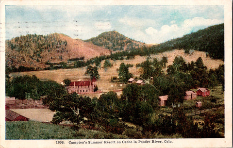 CO, CACHE la POUDRE RIVER - Camptons Summer Resort and area postcard - 2k0495