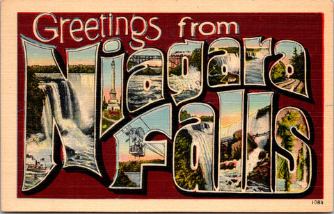 NY, NIAGARA FALLS - Greetings from - Large Letter postcard - 2k0526