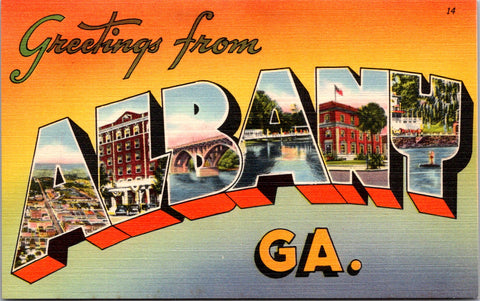 GA, Albany - Greetings from - Large Letter postcard - 2k0542