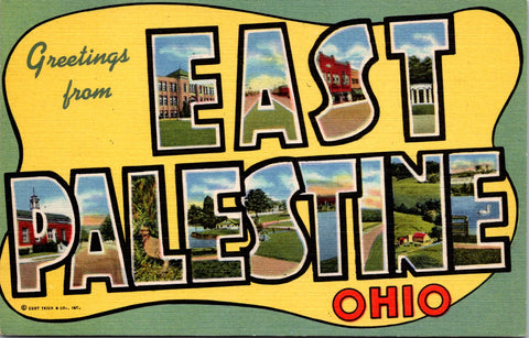 OH, EAST PALESTINE - Greetings from - Large Letter postcard - 2k0546