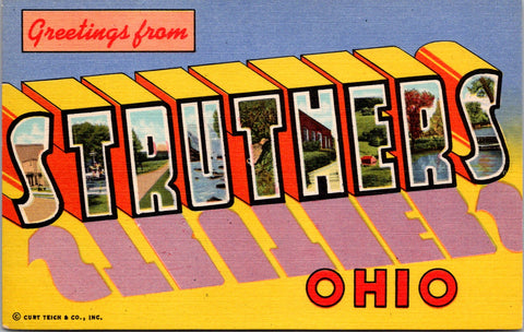 OH, STRUTHERS - Greetings from - Large Letter postcard - 2k0548