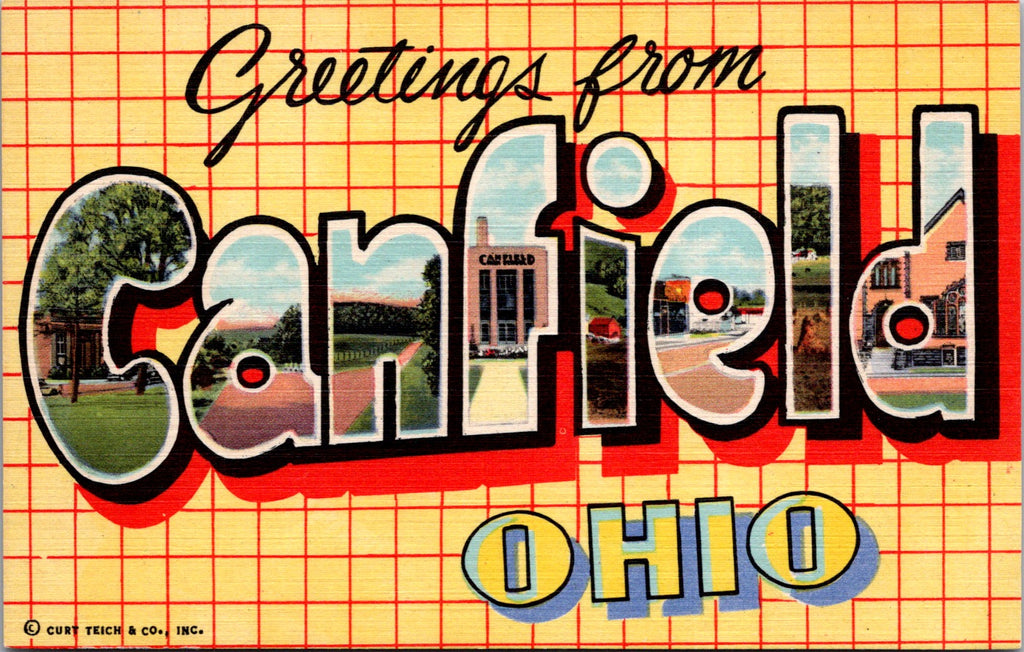 OH, CANFIELD - Greetings from - Large Letter postcard - 2k0549