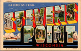 WI, Stevens Point - Greetings from - Large Letter postcard - 2k0550