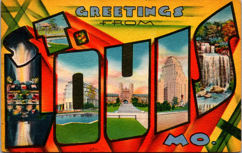 MO, St Louis - Greetings from - Large Letter postcard - 2k0551