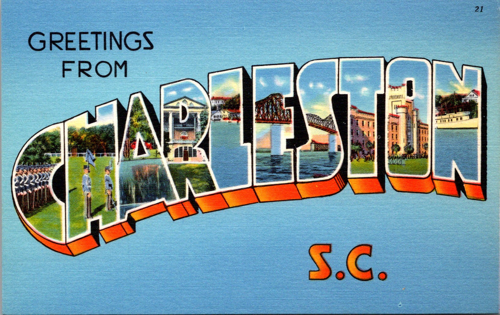 SC, CHARLESTON - GREETINGS from (original SOLD) 2k0553