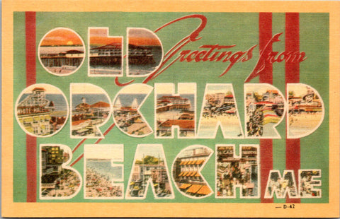 ME, OLD ORCHARD BEACH - Greetings from - Large Letter postcard - 2k0555
