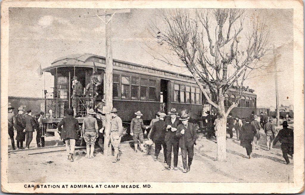 MD, CAMP MEADE - Car Station at Admiral, men, soldiers - (original SOLD) - 2k0592