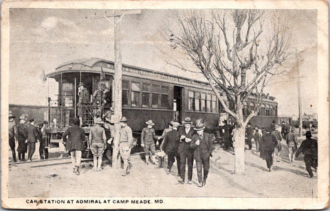 MD, CAMP MEADE - Car Station at Admiral, men, soldiers - (original SOLD) - 2k0592